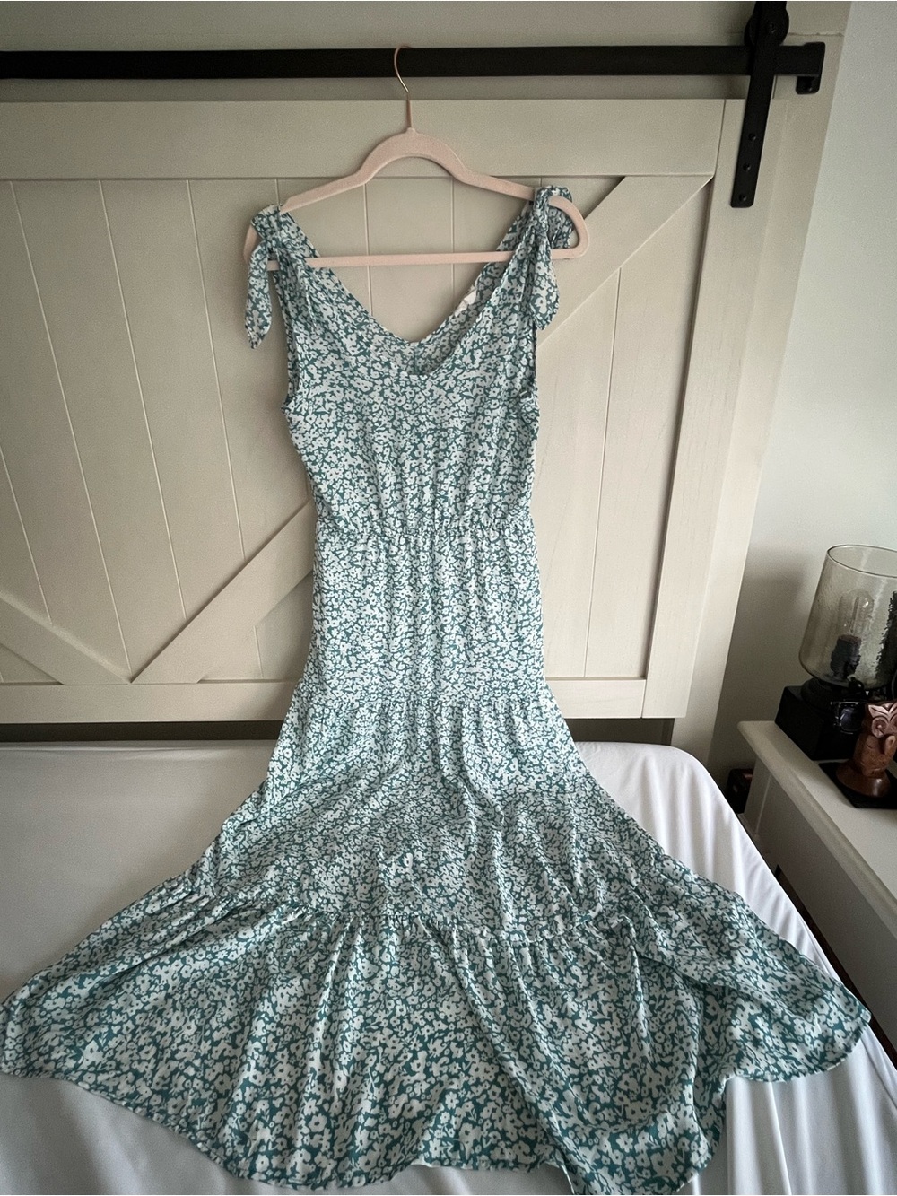 Sienna Sky Teal Floral Tie-Shoulder Maxi Dress